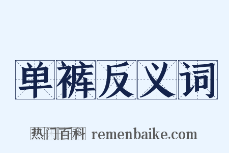 单裤反义词是什么意思的图片